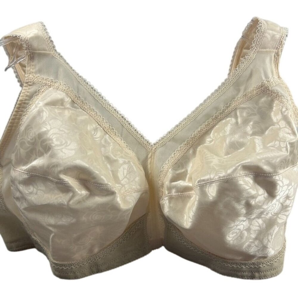 Playtex Womens 18 Hour Tricot Comfort Strap Wire-Free Bra 4693 Cream Floral 40D